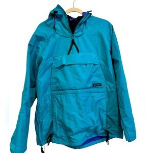 LIKE NEW VINTAGE Columbia Radial Sleeve Pullover Jacket Teal 1/4 Zip Windbreaker